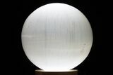 3 1/2" "Selenite" (Satin Spar) Spheres - With LED Light Stand - Photo 2